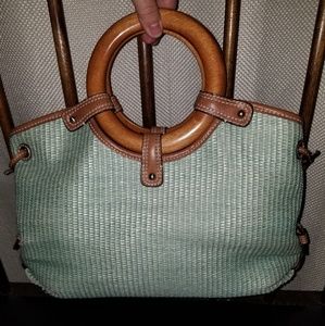 Fossil woven straw handbag